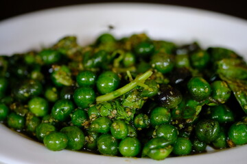 Karedok leunca is a chili sauce made from leunca vegetables (Solanum nigrum L), basil leaves, green chilies, shrimp paste, salt and garlic. Indonesian food.