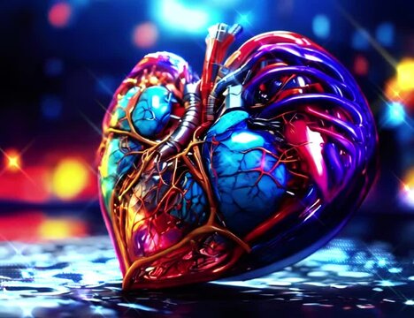 futuristic medical research or heart cardiology health care motion