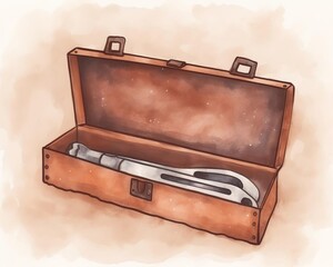 rusty old wrench in a toolbox
