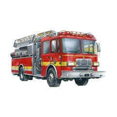 illustration of a fire engine transparent background