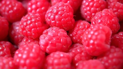 Raspberry background. Close up of raspberries. Selective focus.