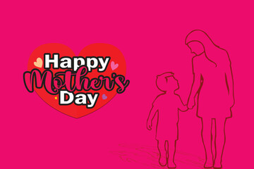 vector beautiful happy mothers day stylish background design with typography