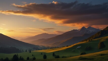 Fototapeta premium sunrise in the mountains