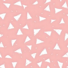 white triangles on a peach background, seamless repeating pattern, minimalist doodle digital paper