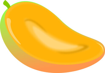 illustration of half ripe mango isolated 