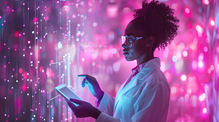 African American Doctor with Digital Tablet