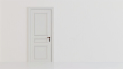 This image captures the essence of welcoming spaces and minimalist aesthetics with its portrayal of a light door against a white canvas.