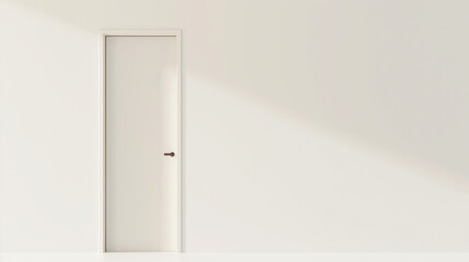 The graceful presence of a light-colored door against a white surface radiates sophistication and a contemporary vibe.