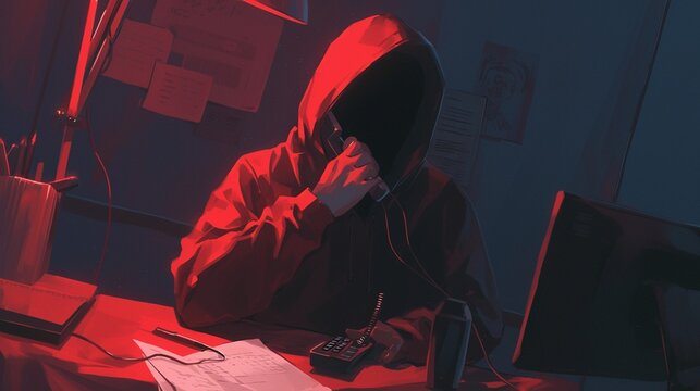 電話をしている邪悪な詐欺師3