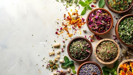 Collection of herbs for spiritual healing in herbal medicine practice. Concept Herbs, Spiritual Healing, Herbal Medicine, Practices, Collection
