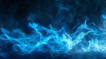 Holographic blue futuristic technology particle background