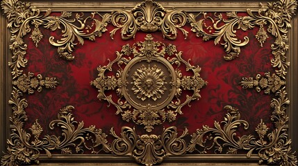a sumptuous title frame adorned with golden patterns