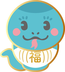 2025　年賀状素材　ダルマ　だるま　達磨　巳年　巳　へび　正月　飾り　かわいい　イラスト素材