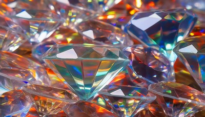 Gleaming Elegance: Crystal Diamond Iridescent Glass