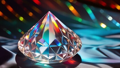 Gleaming Elegance: Crystal Diamond Iridescent Glass