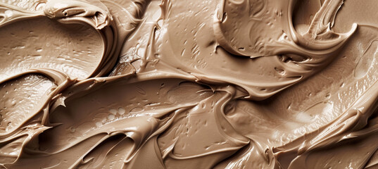 Obraz premium Rich Brown Chocolate Ice Cream Close-Up