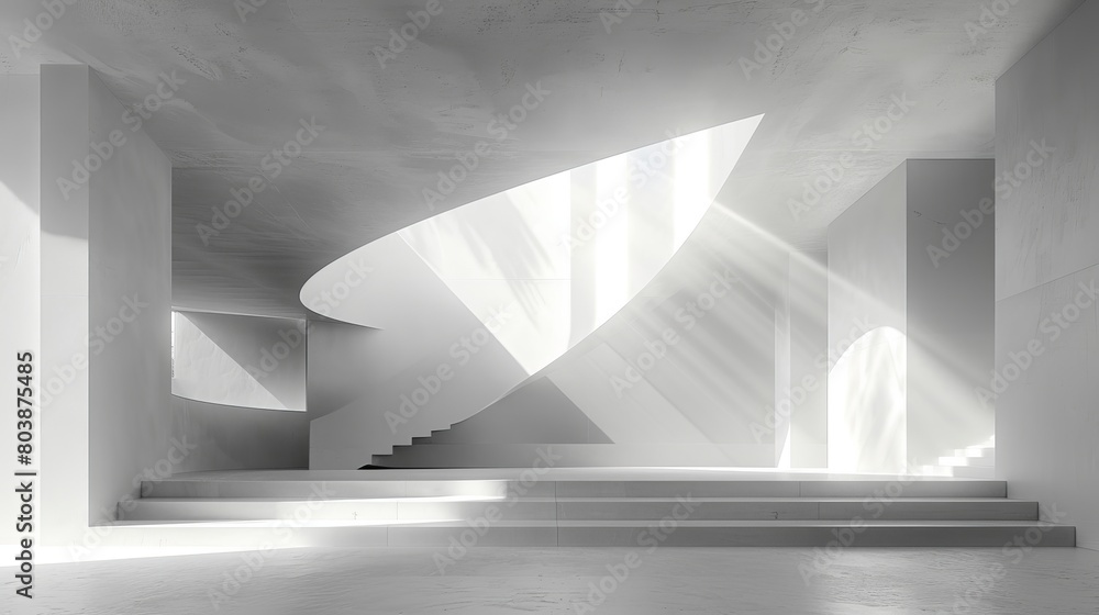 Aufkleber minimalist art spatial experiences: a 3d representation of minimalist art offering spatial experienc
