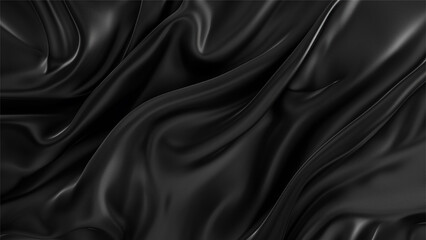 Fototapeta premium Drapery silk fabric luxury background. Wavy satin cloth texture pattern. Elegant curve motion image realistic design.