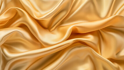 Fototapeta premium Drapery silk fabric luxury background. Wavy satin cloth texture pattern. Elegant curve motion image realistic design.
