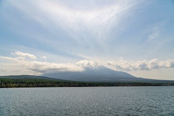 Mount Fuji in Yamanakako lakeside view