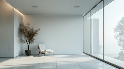 Minimalist Interior Functional Space: A photo of a minimalist interior