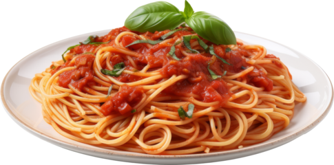 meat sauce spaghetti isolated on white or transparent background,transparency 