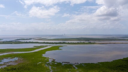 Aerial view of the Mobile Bay Delta