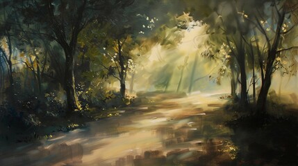 Obraz premium Abstract Urban Painting of People Walking