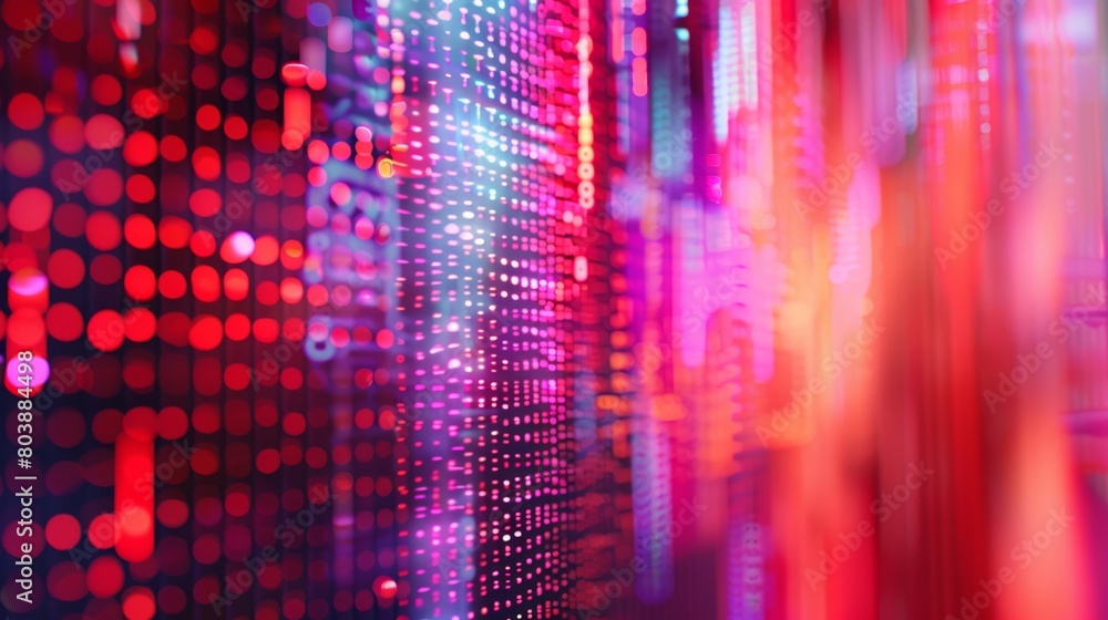 Poster close up of a wall covered in many bright lights, creating a vibrant and luminous display
