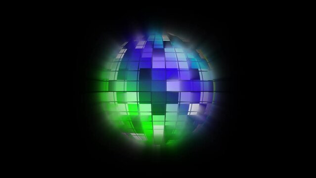 Disco mirror balls light reflections on ceiling and floor.