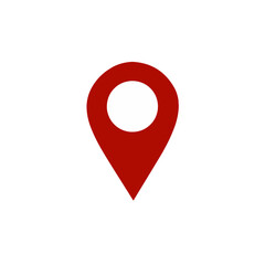 Color location map point vector icon symbol, red.