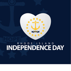 Rhode Island Independence Day. Vector illustration of the Rhode Island flag. Suitable for templates, web, social media, greeting cards etc