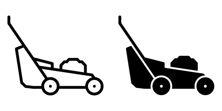 ofvs593 OutlineFilledVectorSign ofvs - lawn mower vector icon . isolated transparent . black outline filled version . AI 10 / EPS 10 . g11936