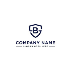 Initials Letter BS or SB linked overlapping Logo vector with letter N in the middle center of letter S shield badge-shape icon in blue deep color illustration

