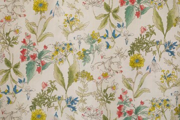 Print of floral pattern on fabric.