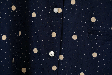 Full Frame Of polka dot texture on shirt.