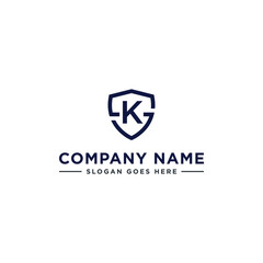 Initials Letter KS or SK linked overlapping Logo vector with letter N in the middle center of letter S shield badge-shape icon in blue deep color illustration
