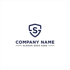 Initials Letter SS linked overlapping Logo vector with letter N in the middle center of letter S shield badge-shape icon in blue deep color illustration
