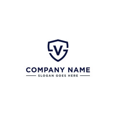 Initials Letter VS or SV linked overlapping Logo vector with letter N in the middle center of letter S shield badge-shape icon in blue deep color illustration

