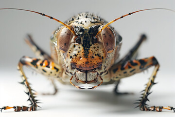 Detailed Macro Shot of a Grasshopper Insect for Pest Monitoring and Management in Agriculture