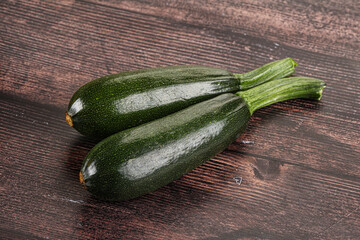 Sliced raw young green zucchini