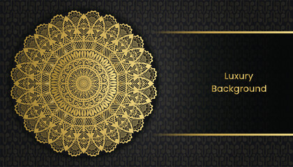 Decorative golden floral ornamental mandala design background. Arabesque style greeting and invitation card. Decoration, Decorative, Ornament, Ornamental, India, Indian, invitation, Wedding, 