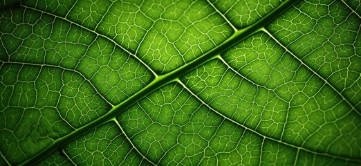 Intricate green leaf texture with veins