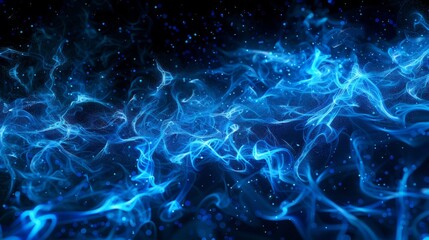 Holographic blue futuristic technology particle background