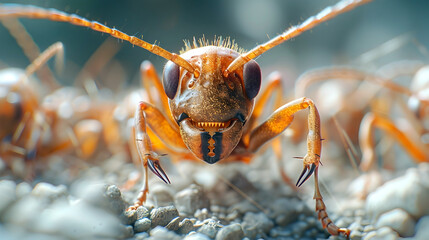 Fototapeta premium Integrated Pest Management Tactics Revealed in Detailed Macro Photograph of Crawling Insect on Isolated Background