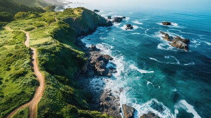 Stunning coastal landscape with rugged cliffs and turquoise waters