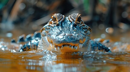 Obraz premium Nile crocodile in an African river