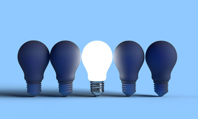 Lamp lightbulb symbol different idea creativity solution inspiration technology invention light...