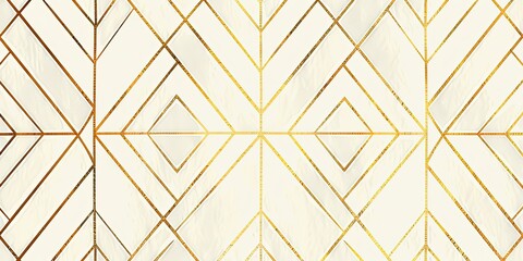 White background with gold lines in an art deco style, featuring symmetrical geometric patterns for a luxurious and modern aesthetic. The patterns are in the style of art deco designs - obrazy, fototapety, plakaty