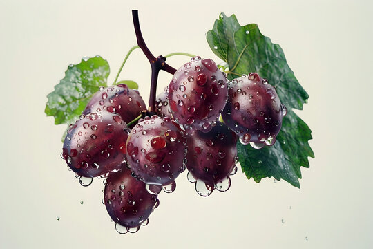 Juicy and Vibrant Korean Podo Grapes in Closeup with Photographic Style